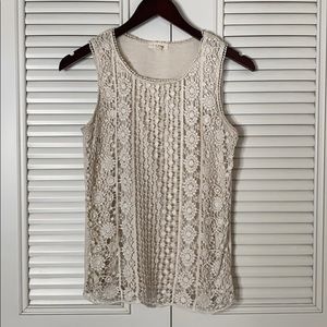 cream lace tank blouse